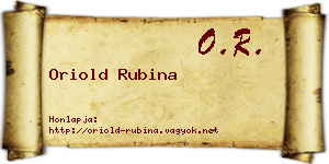 Oriold Rubina névjegykártya